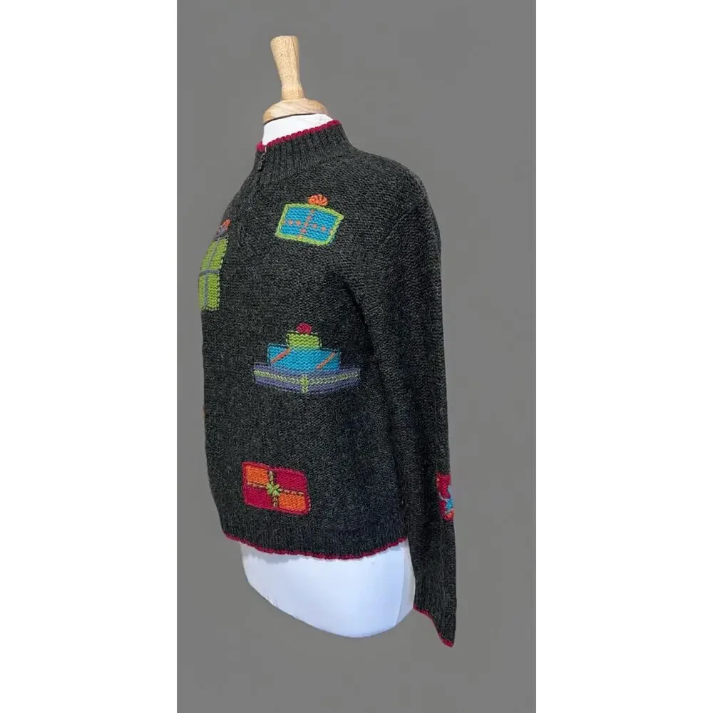 Vintage 90s Woolrich Sweater Womens L Christmas Present Holiday 100% Wool